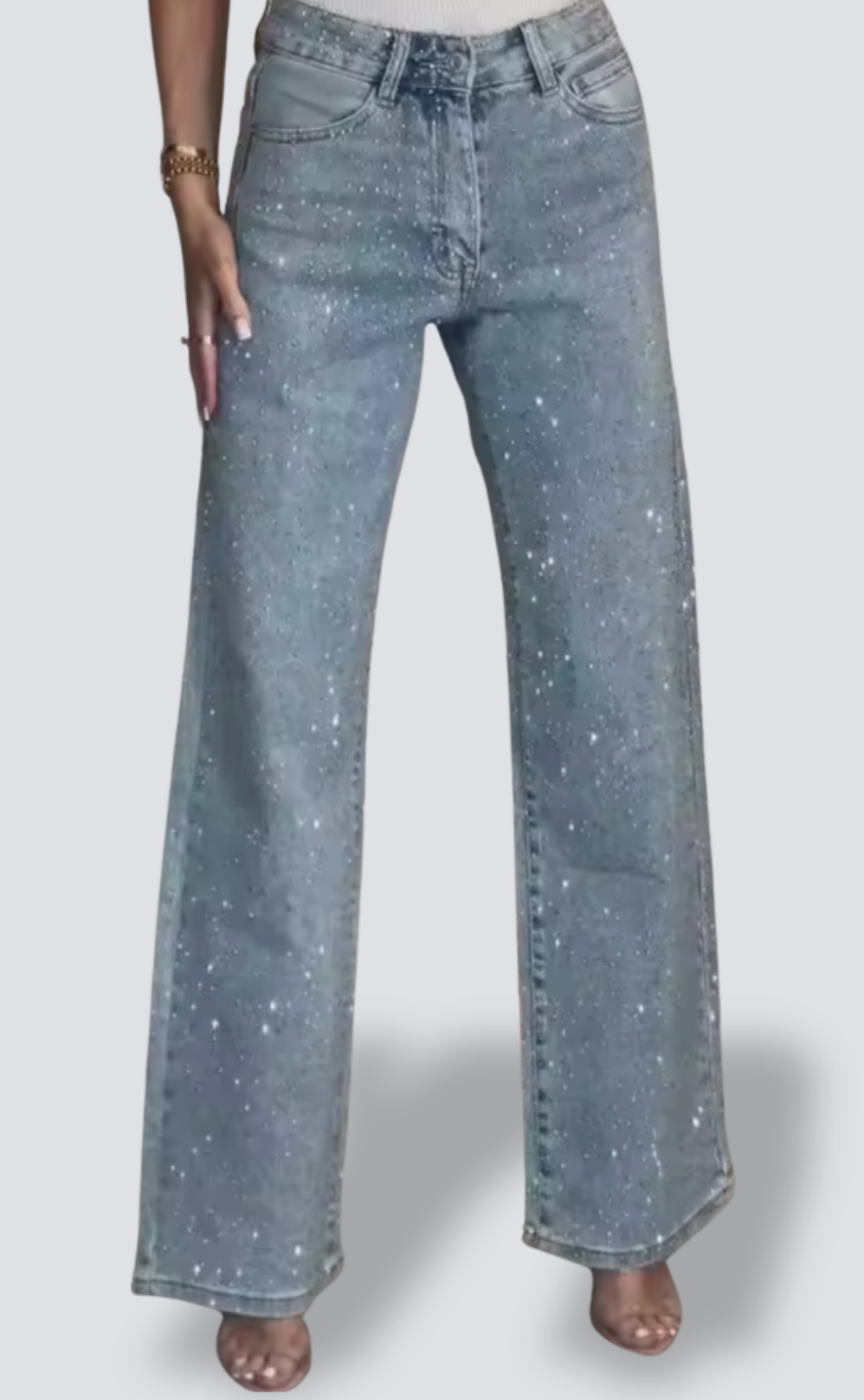 Stellara – Straight Jeans met Strass-accenten