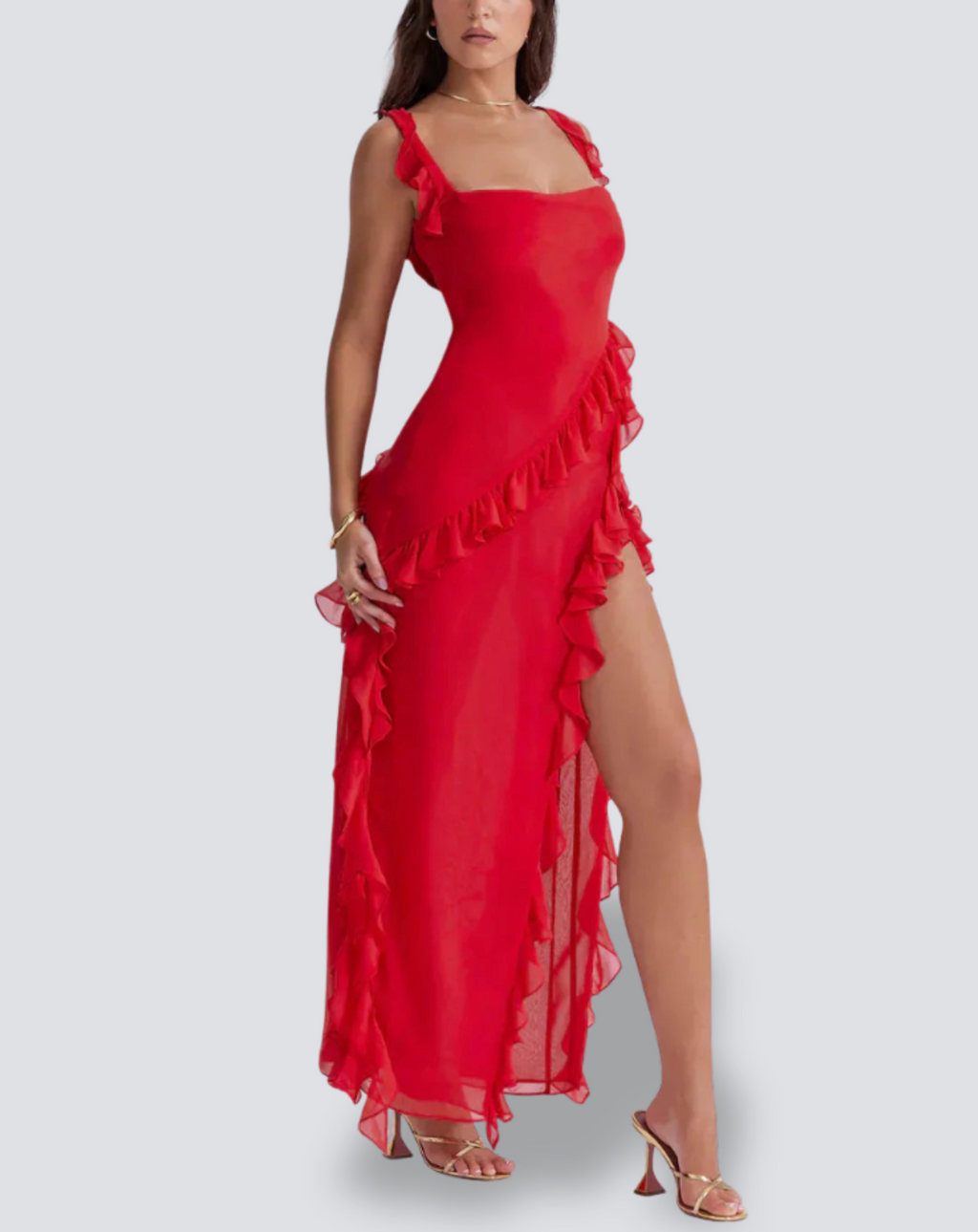 Leona - Elegante Maxi Jurk met Split