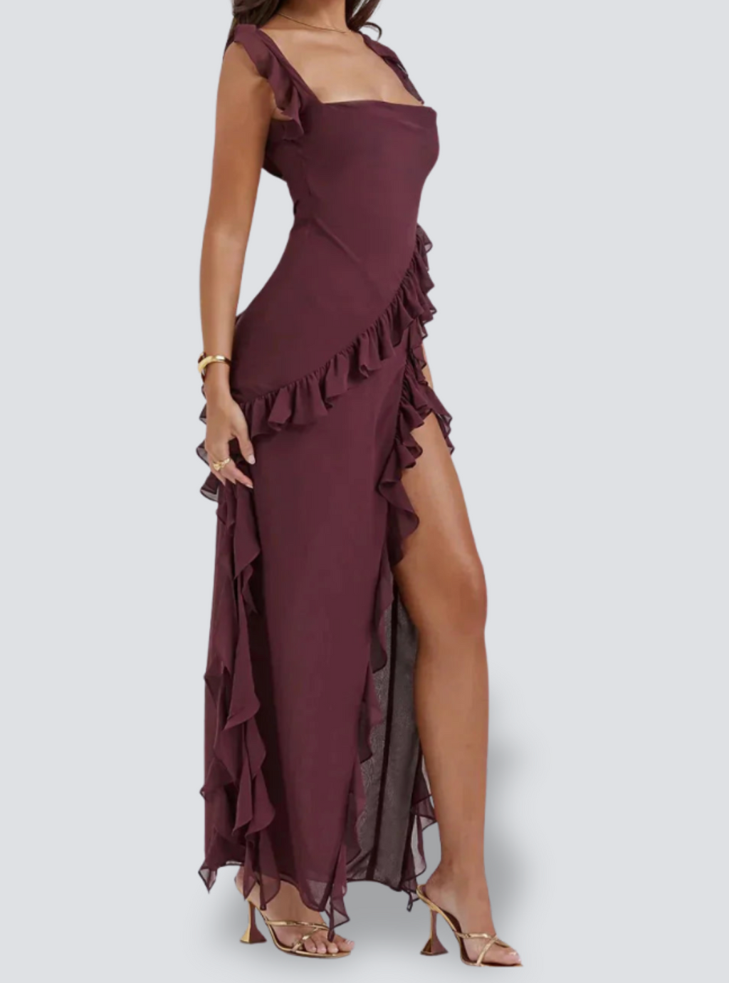 Leona - Elegante Maxi Jurk met Split